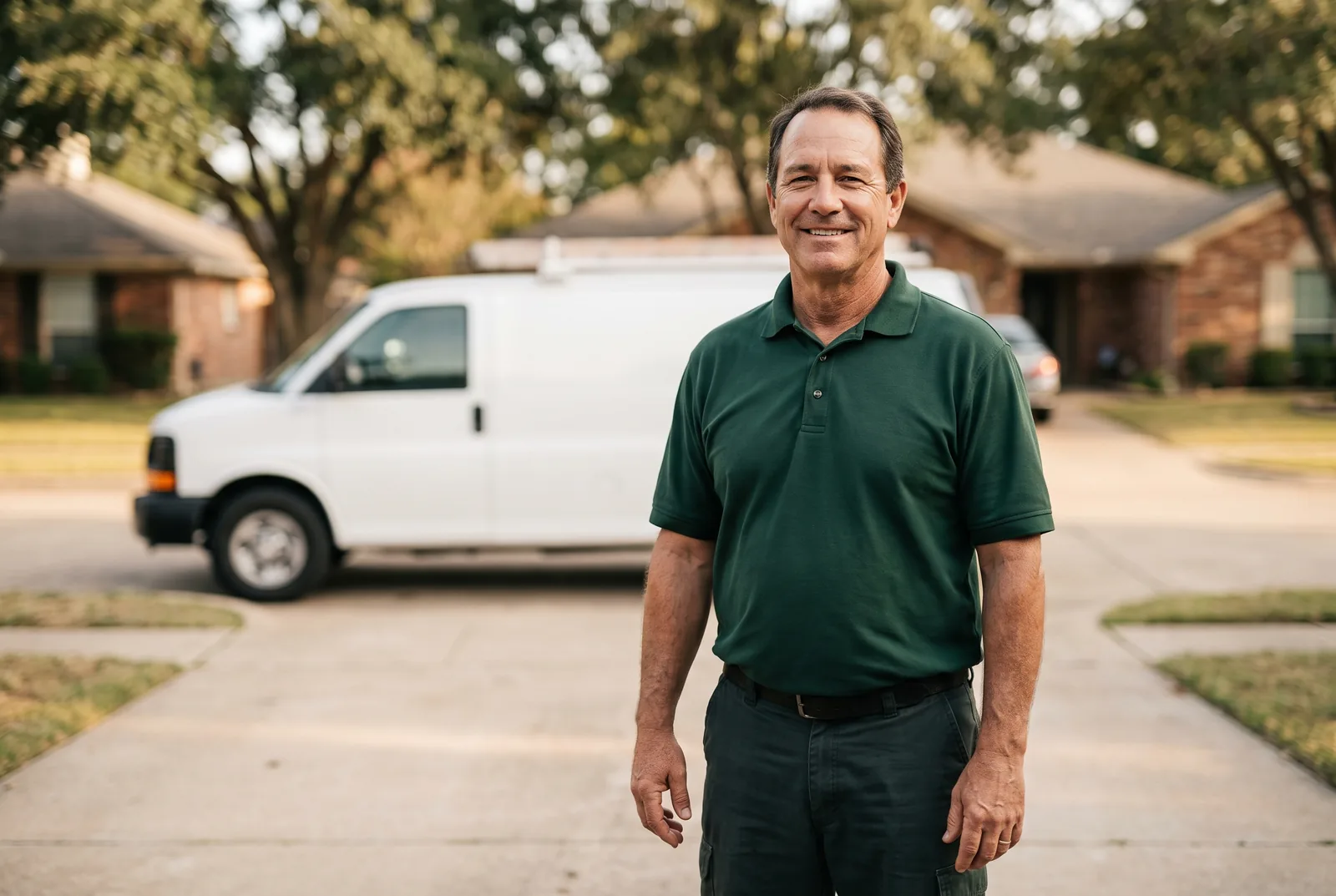 TDA certified pest control technician performing an inspection